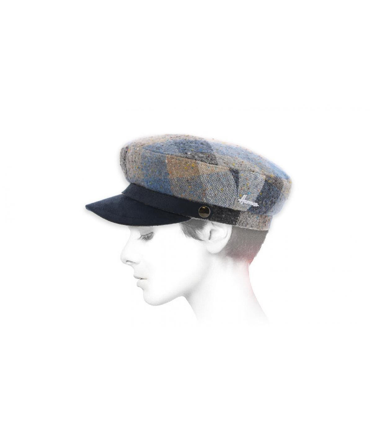 casquette marin carreaux bleu Marins Wool blue